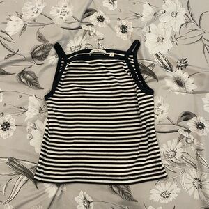 Doen ringer top in black and white stripe